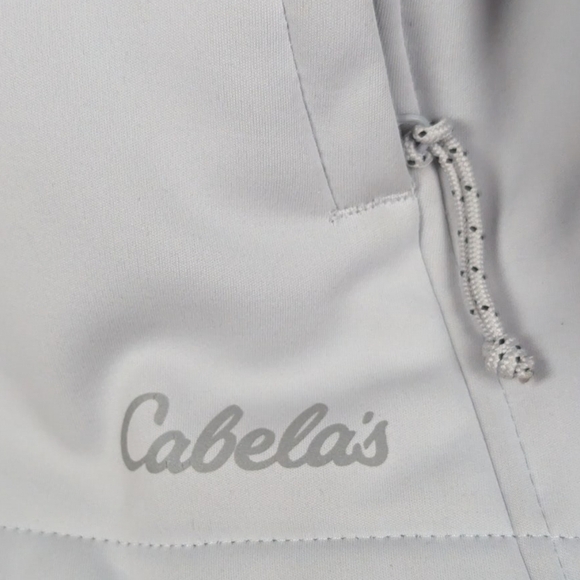 Cabela's Gore Windstopper in light gray size small with drawstring hem & hood - Picture 3 of 16